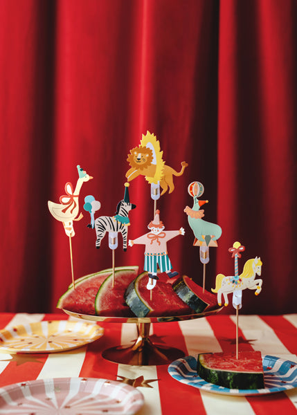 Big Top Circus Cupcake Toppers (1pkt/6pcs)