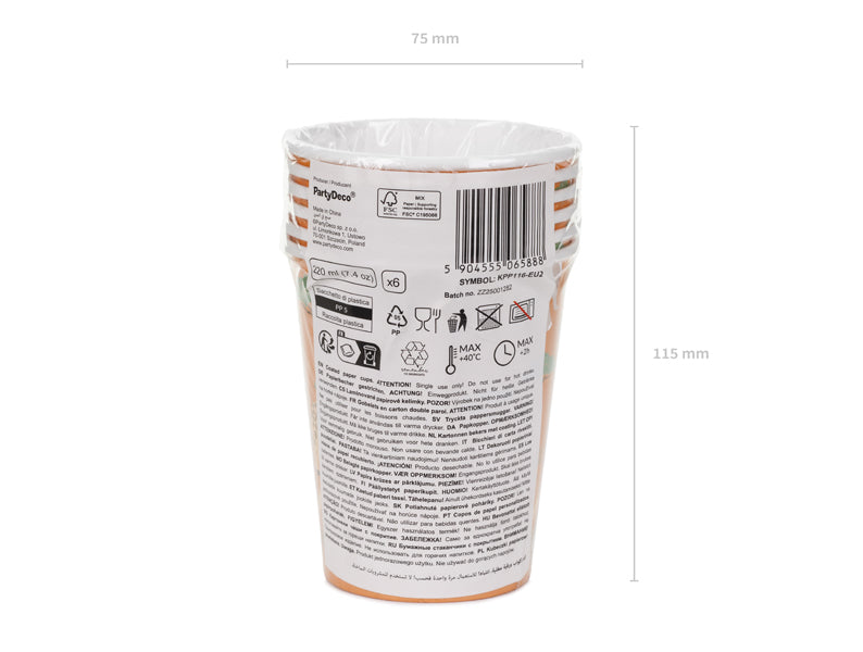Safari Party Paper Cups (1pkt/6pc) - Party Lane