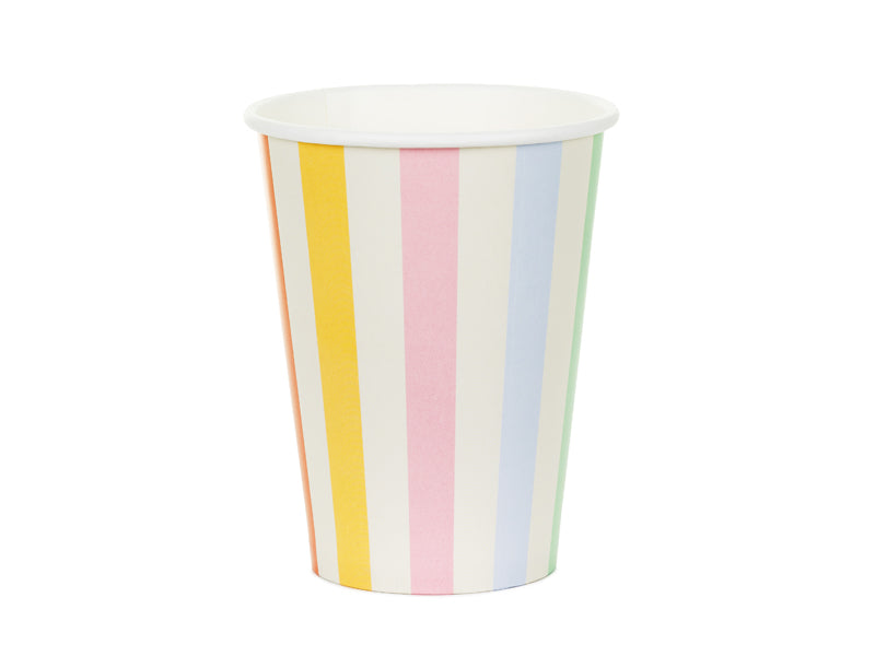 Summer Stripes 400ml Paper Cups (1pkt/6pc) - Party Lane