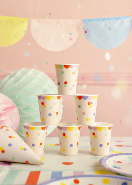 Confetti Paper Cups 220ml (1pkt/6pc) - Party Lane