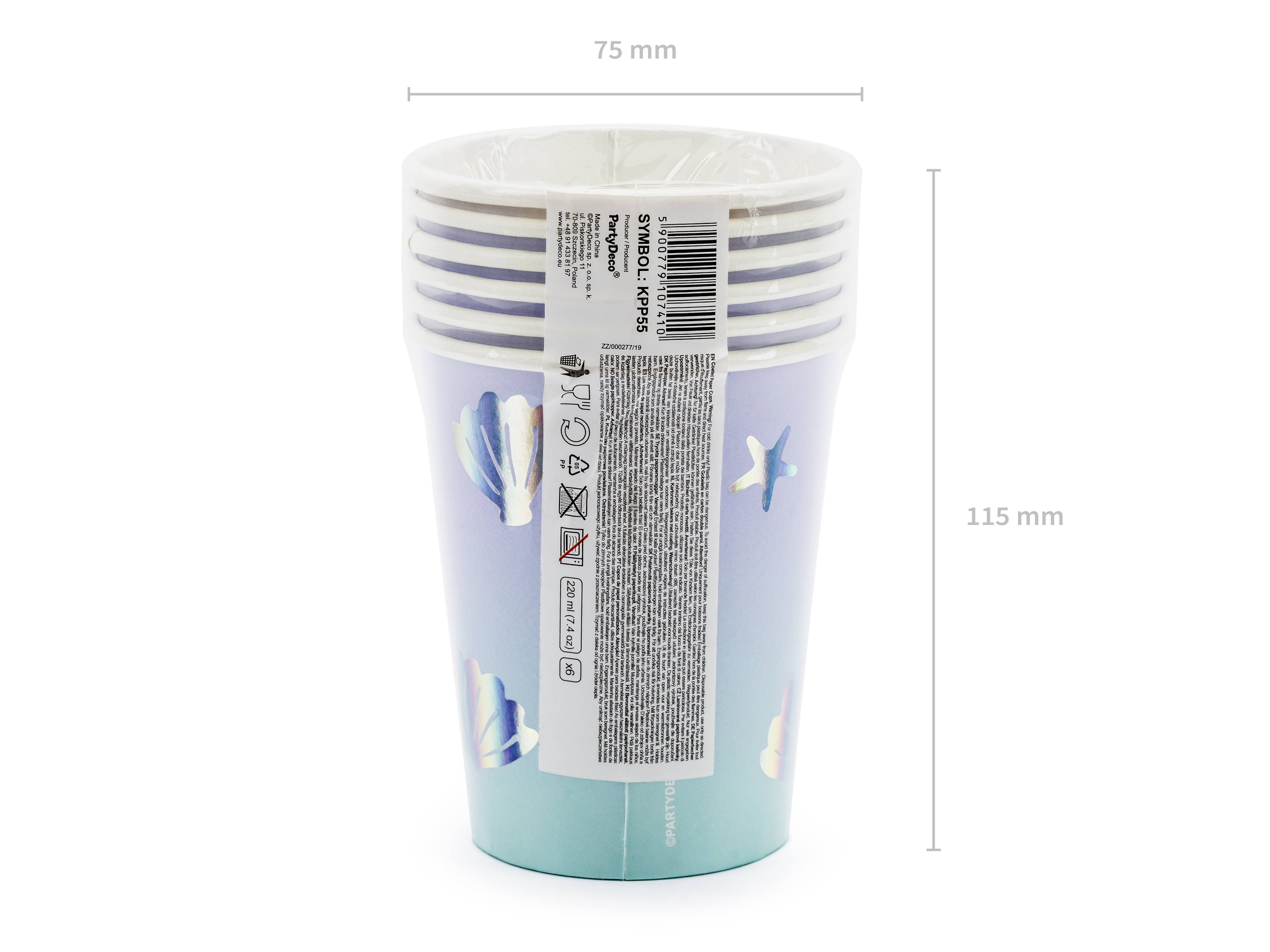 Making Waves Paper Cups (1pkt/6pc) - Party Lane 