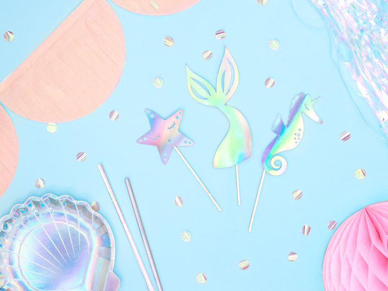 Making Waves Mermaid Cake Toppers (1pkt/3pc) - Party Lane 