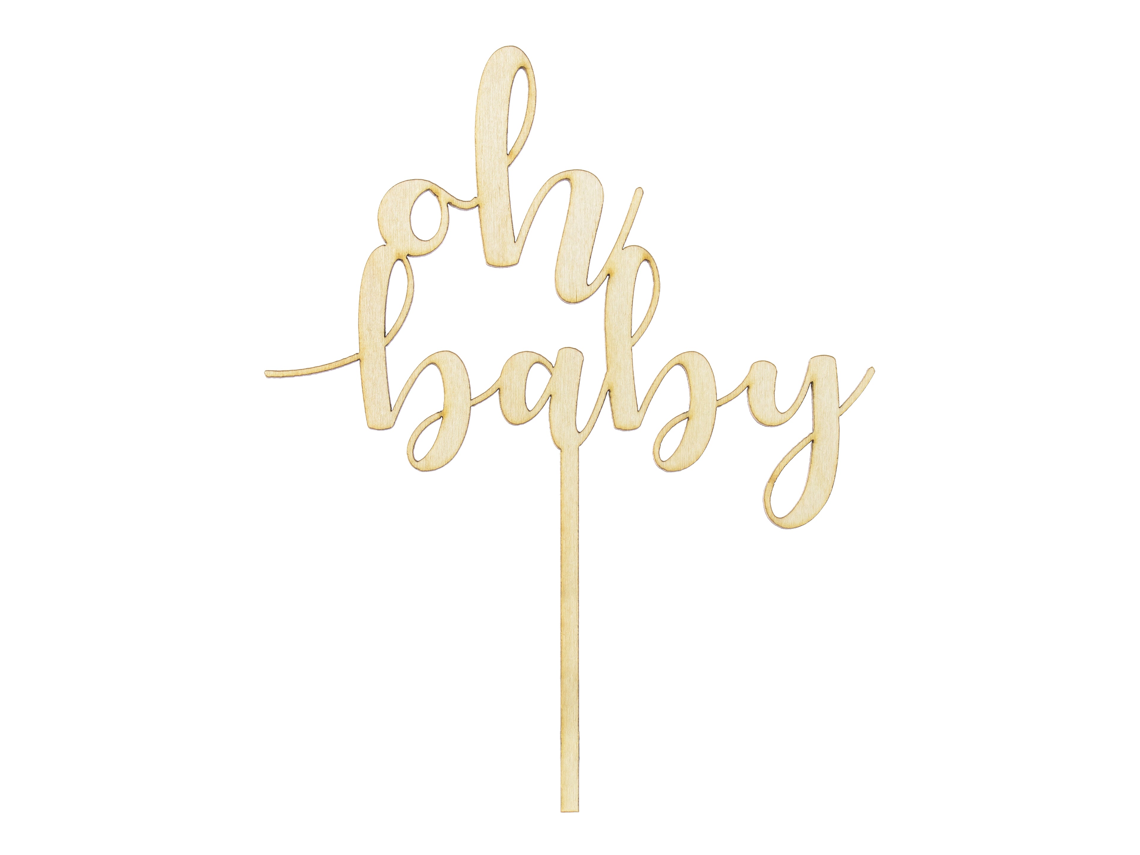 Oh Baby Wooden Cake Topper (1pcs) - Party Lane 