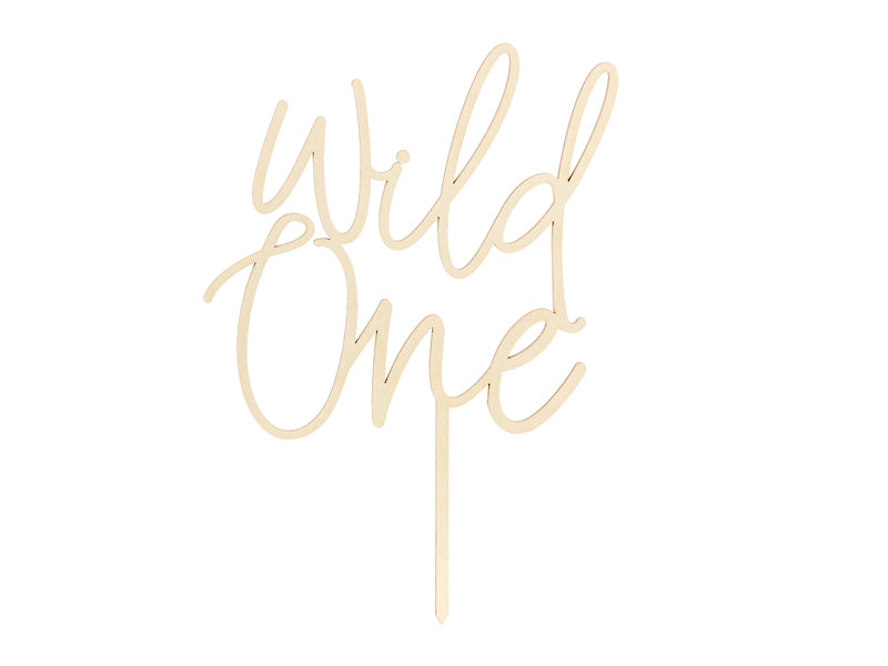 Wild One Wooden Cake Topper (1pcs) - Party Lane