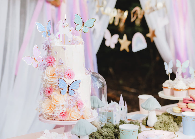 Fairytale Magic Butterfly Cake Toppers (1pkt/9pc) - Party Lane 