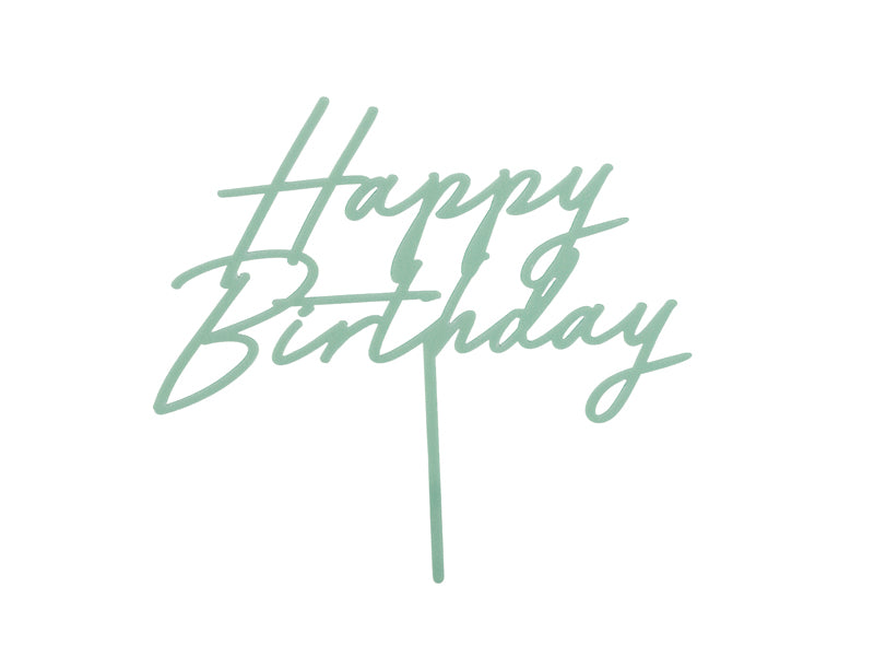 Happy Birthday Acrylic Cake Topper (1pcs) - Party Lane 