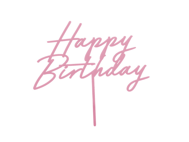 Happy Birthday Acrylic Cake Topper (1pcs) - Party Lane 