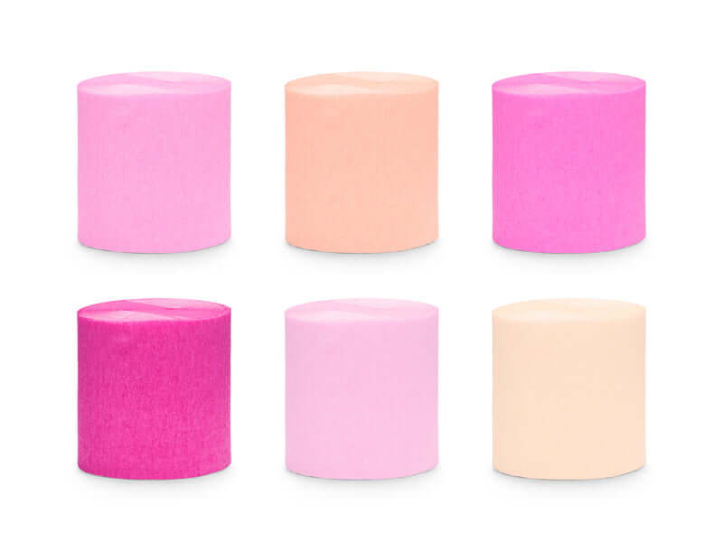 Peachy Pink Crepe Streamers (1pkt/3pc) - Party Lane 