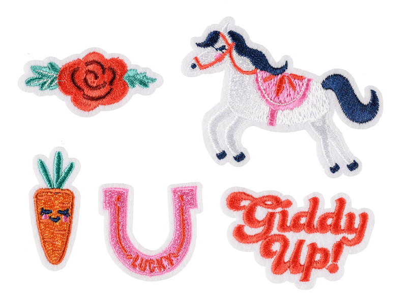 Pink Pony Club Iron On Patches (1pkt/5pc)