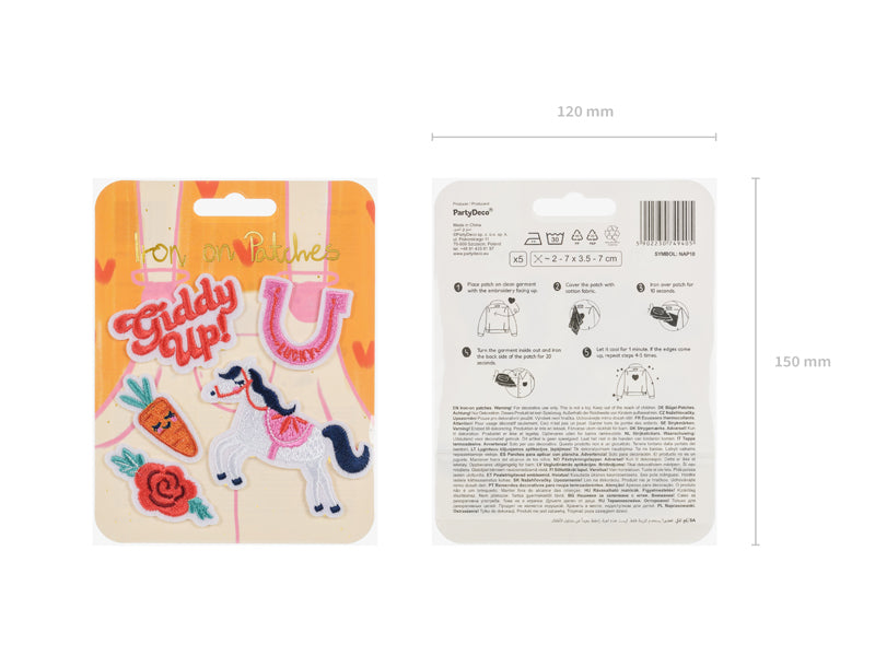 Pink Pony Club Iron On Patches (1pkt/5pc)