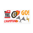 A single birthday candle featuring a checkered race flag design and number, ideal for racing fans.