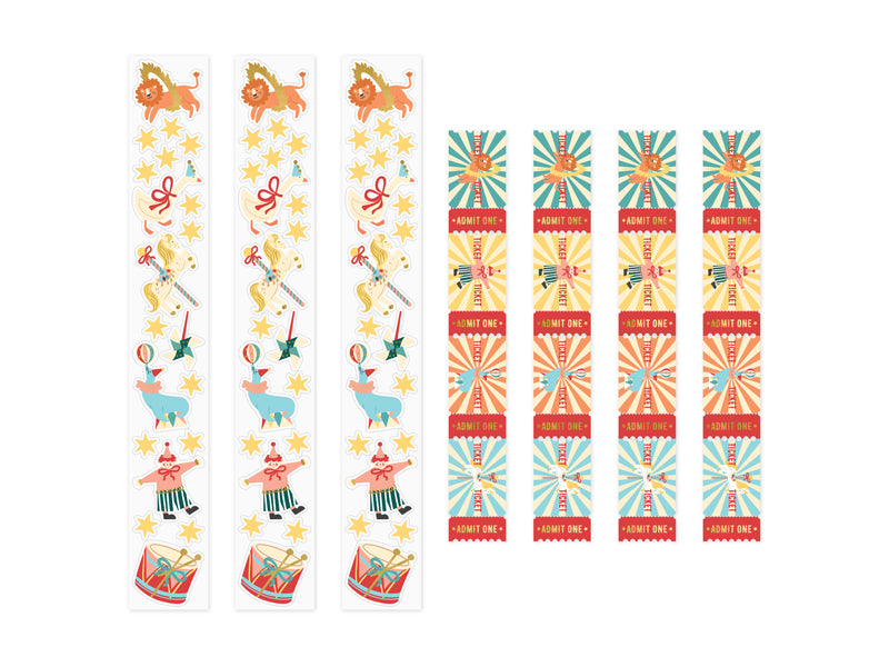 Big Top Circus Stickers and Tickets (1pkt/7pcs) - Party Lane 