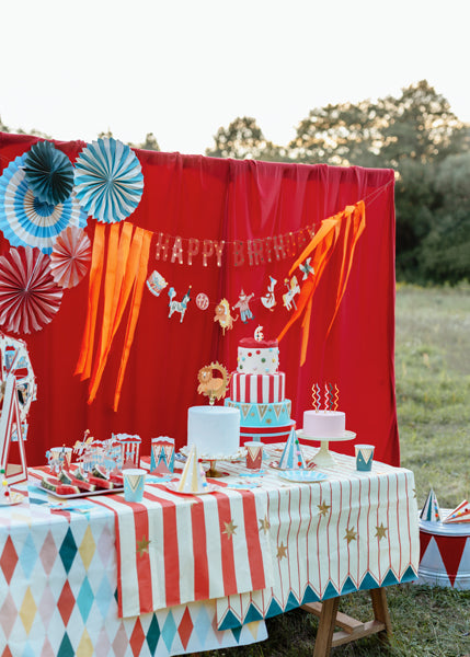 Big Top Circus Stars and Stripes Tablecloth (1pcs) - Party Lane 