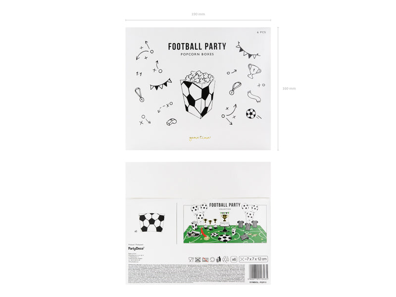 Mini Kicker Football Popcorn Boxes (1pkt/6pcs)