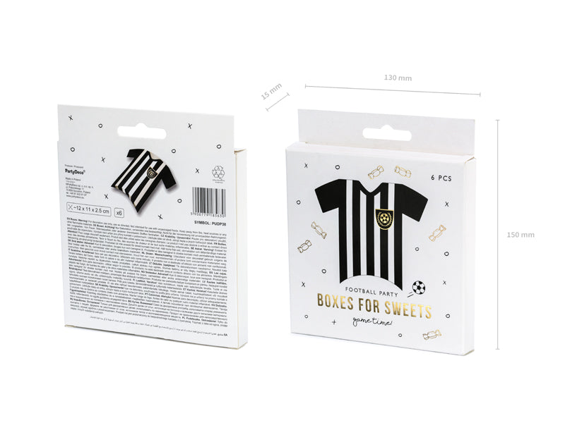 Mini Kicker Football Shirt Snack Boxes (1pkt/6pcs) - Party Lane 
