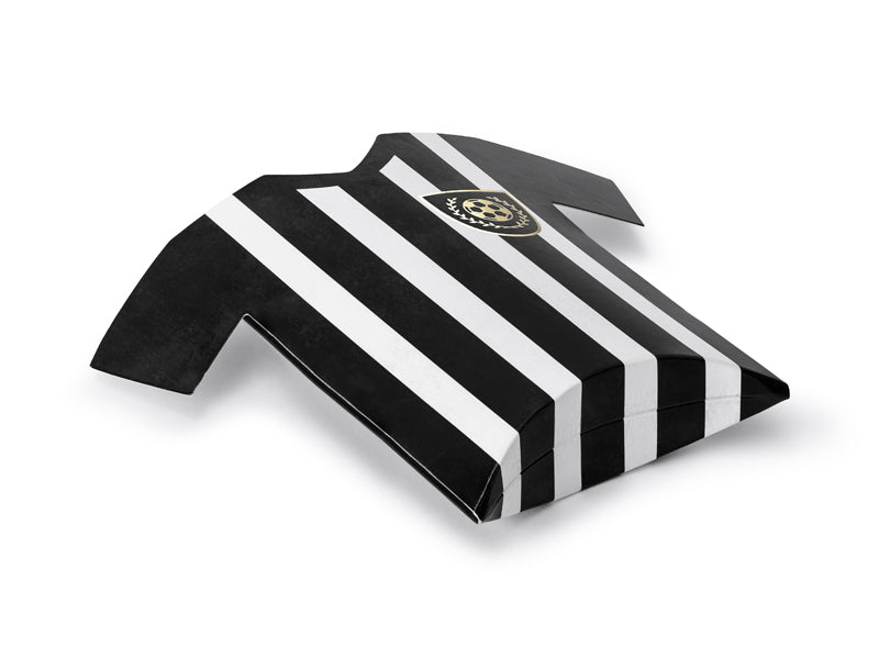 Black and white striped shirt snack boxes