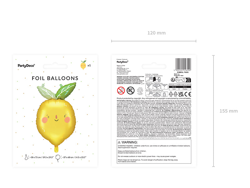 Lemon Foil Balloon (1pkt/1pc) - Party Lane 