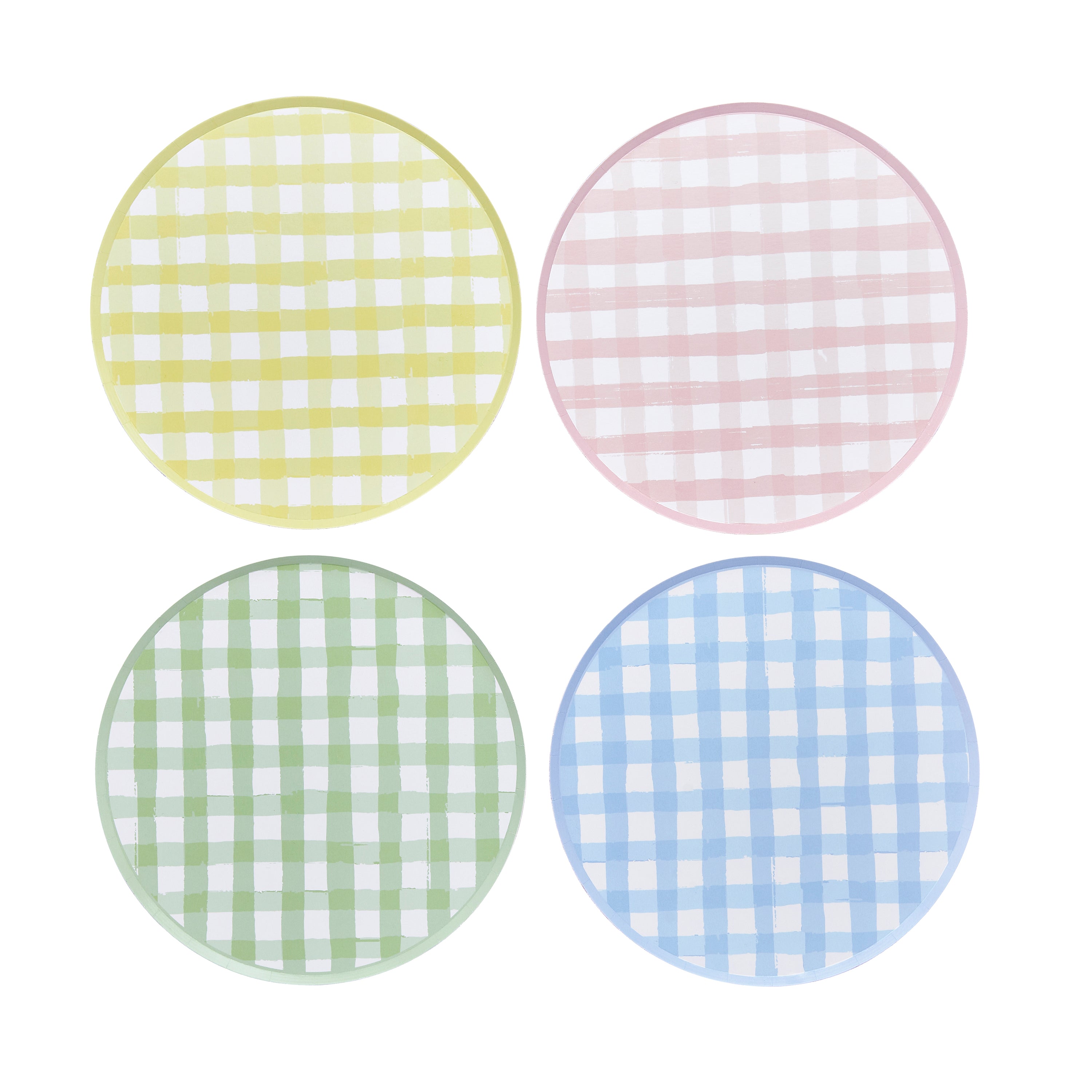 Pastel Gingham Paper Plates (1pkt/8pcs) - Party Lane 