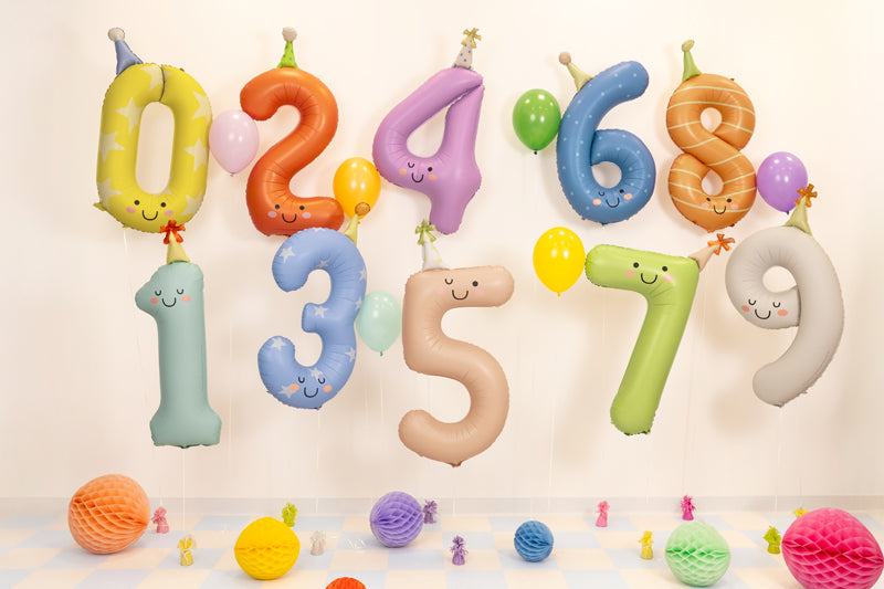 Colourful Foil Balloon Numbers (1pkt/1pc) - Party Lane