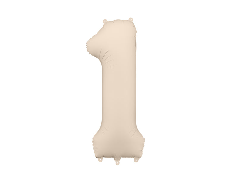 Beige Foil Balloon Numbers (1pkt/1pc) - Party Lane