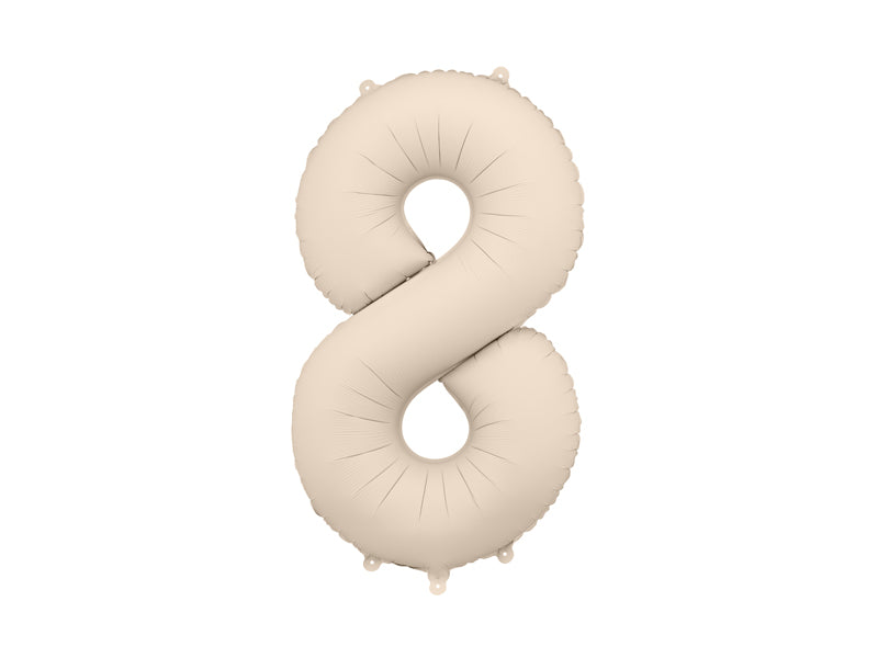 Beige Foil Balloon Numbers (1pkt/1pc) - Party Lane