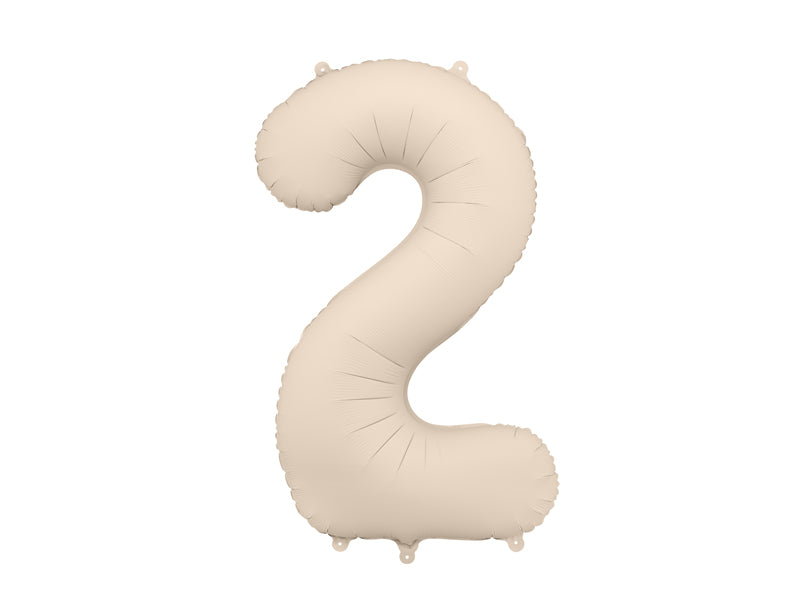 Beige Foil Balloon Numbers (1pkt/1pc) - Party Lane