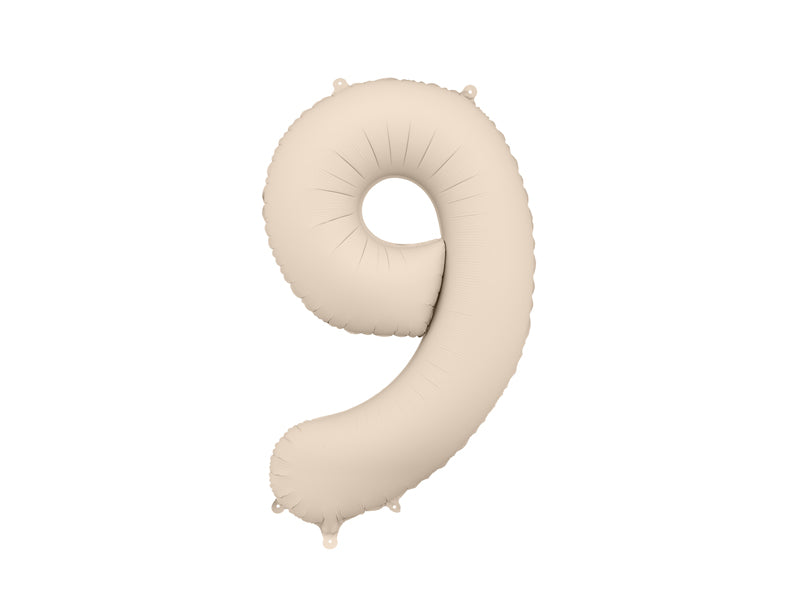 Beige Foil Balloon Numbers (1pkt/1pc) - Party Lane