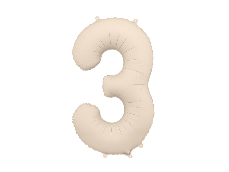 Beige Foil Balloon Numbers (1pkt/1pc) - Party Lane