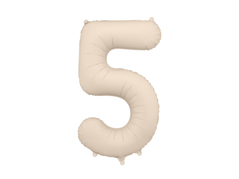 Beige Foil Balloon Numbers (1pkt/1pc) - Party Lane
