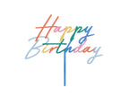 Happy Birthday Multi Coloured Acrylic Cake Topper (1pcs) - Party Lane