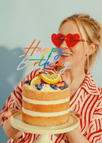 Happy Birthday Multi Coloured Acrylic Cake Topper (1pcs) - Party Lane