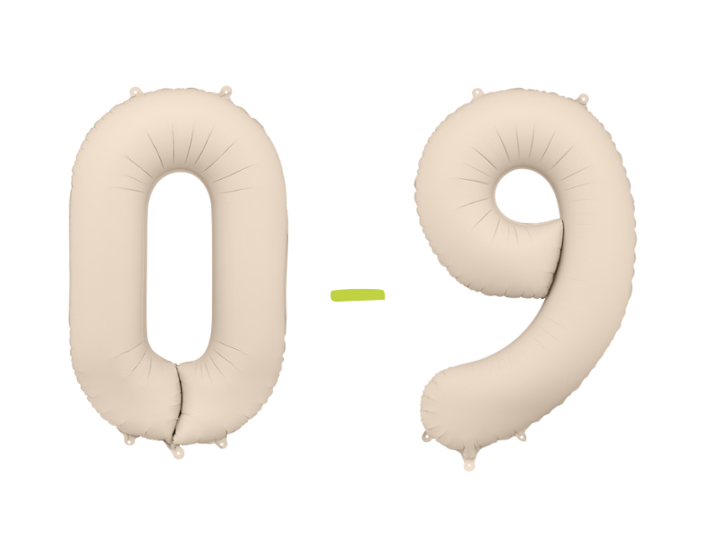Beige Foil Balloon Numbers (1pkt/1pc) - Party Lane
