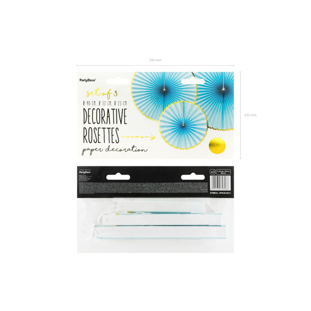 Blue Rosettes (1pkt/3pc) - Party Lane 