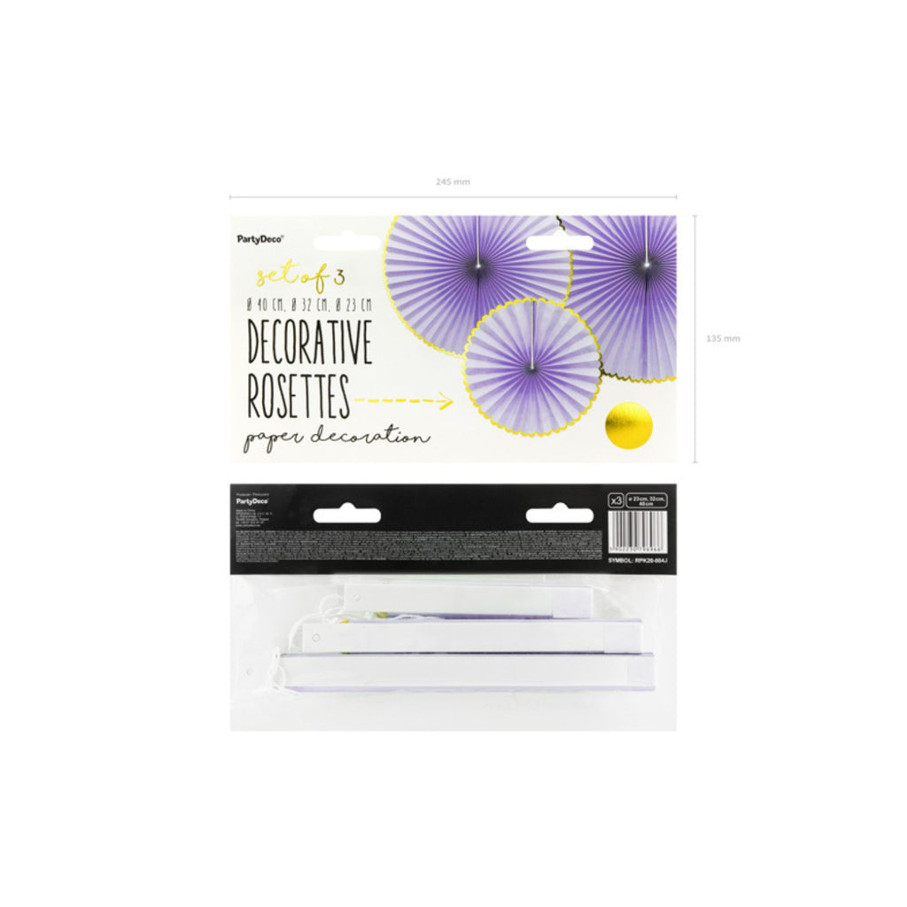 Purple Rosettes (1pkt/3pc) - Party Lane 