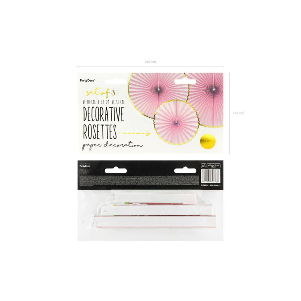 Pink Rosettes (1pkt/3pc) - Party Lane 