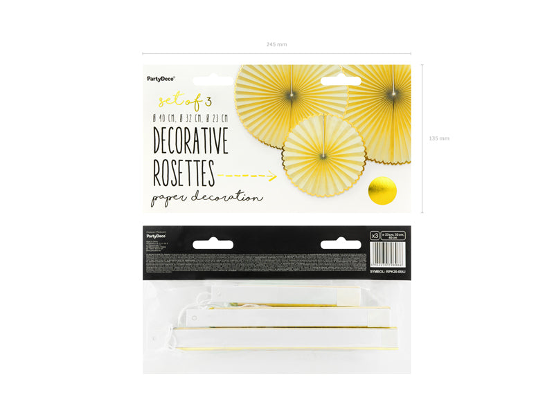 Yellow Rosettes (1pkt/3pc) - Party Lane 