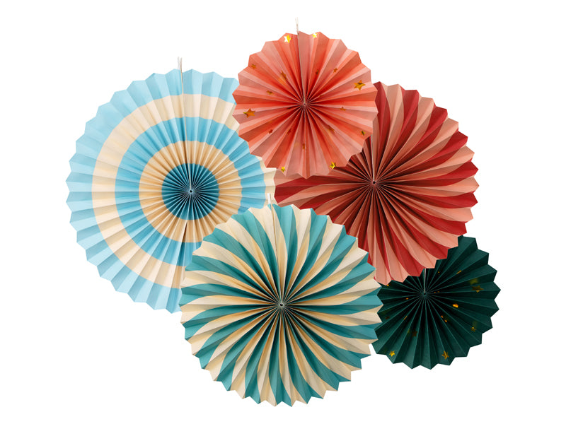 A set of 5 circus-themed rosettes, ideal for decorating and adding flair to a carnival or circus celebration.