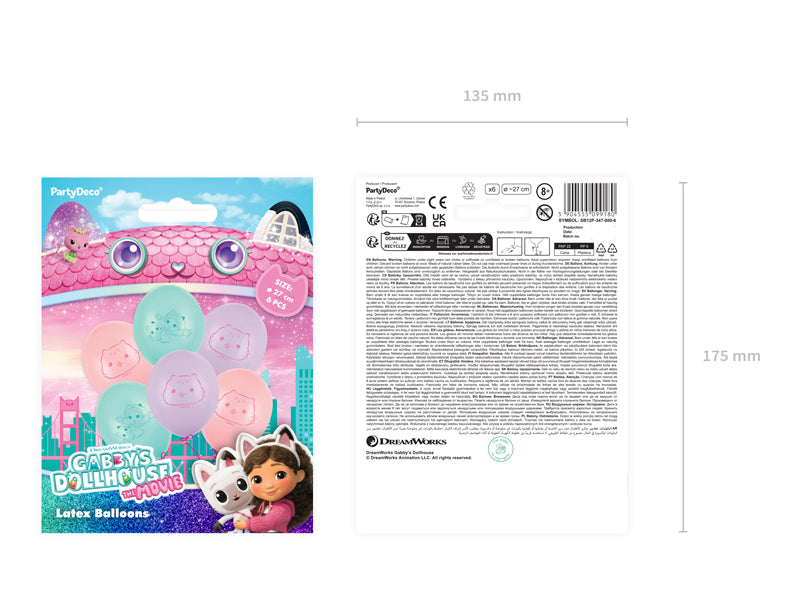 Gabby's Doll House Latex Balloons (1pkt/6pc) - Party Lane 