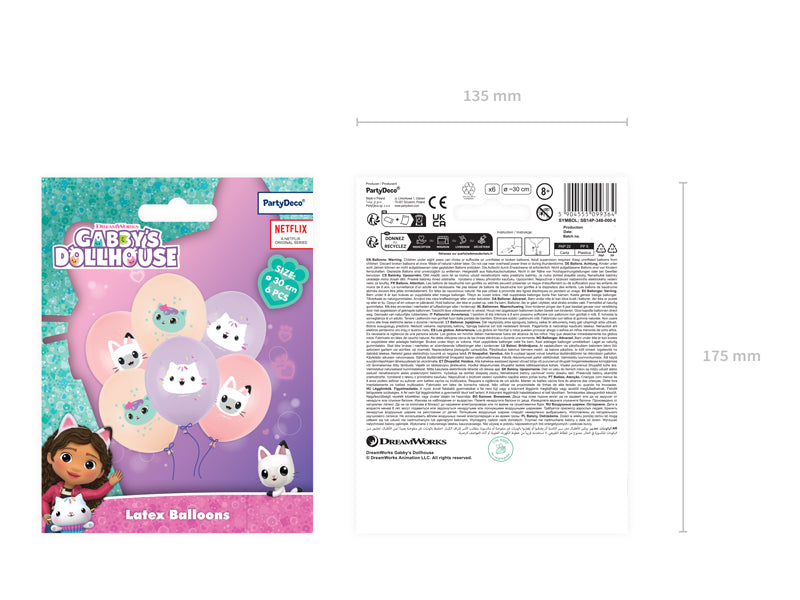 Gabby's Doll House Latex Balloons (1pkt/6pc) - Party Lane 