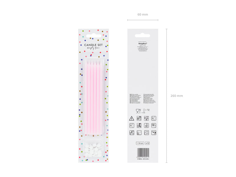 Light Pink Candles (1pkt/12pcs)