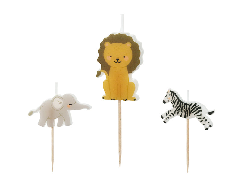 Safari Party Candles (1pkt/3pc) - Party Lane