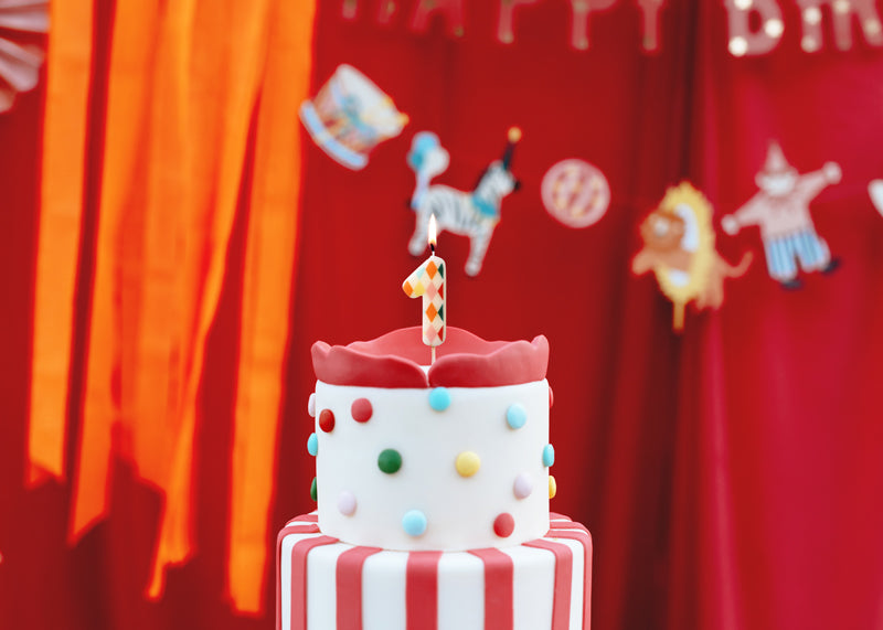 Big Top Circus Number Candles (1pc) - Party Lane 