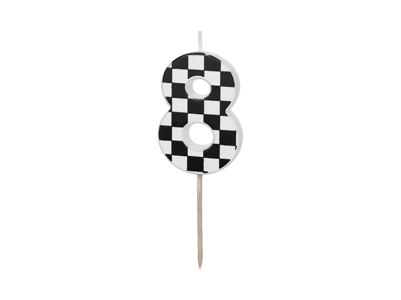 Too Fast Checkered Number Candles (1pkt/1pc) - Party Lane 