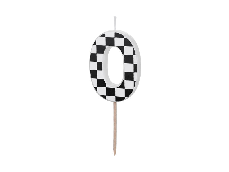 Too Fast Checkered Number Candles (1pkt/1pc)