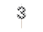 Too Fast Checkered Number Candles (1pkt/1pc)