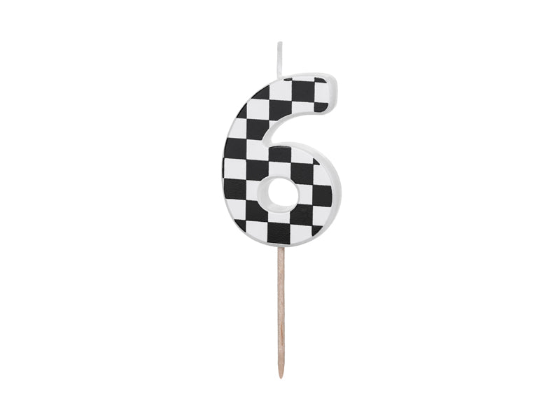 Too Fast Checkered Number Candles (1pkt/1pc)