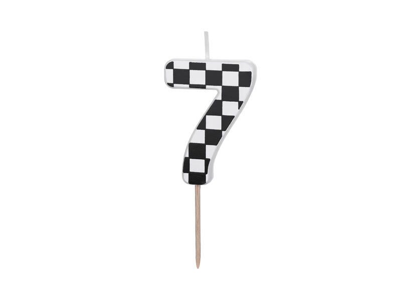 Too Fast Checkered Number Candles (1pkt/1pc)