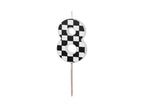 Too Fast Checkered Number Candles (1pkt/1pc)
