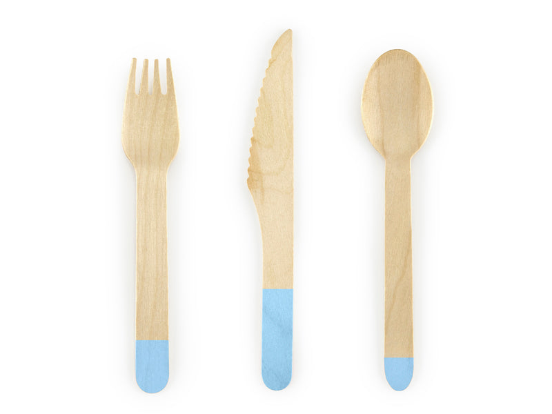 Wooden Coloured Cutlery (1pkt/18pcs)