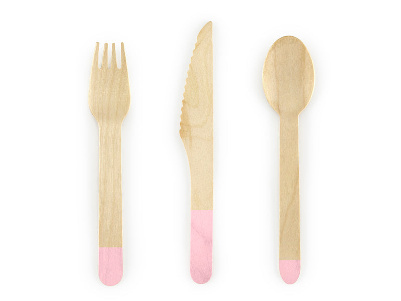 Wooden Coloured Cutlery (1pkt/18pcs) - Party Lane 